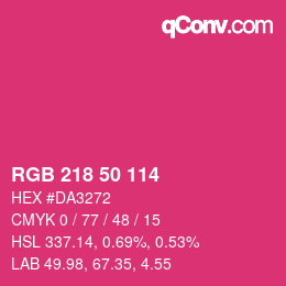 カラーコード: RGB 218 50 114 | qconv.com