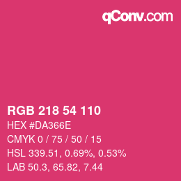 Color code: RGB 218 54 110 | qconv.com