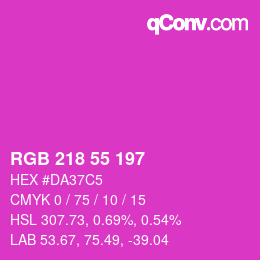 Color code: RGB 218 55 197 | qconv.com
