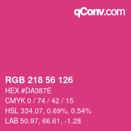 Color code: RGB 218 56 126 | qconv.com