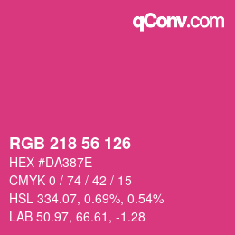 Color code: RGB 218 56 126 | qconv.com