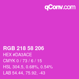 Color code: RGB 218 58 206 | qconv.com