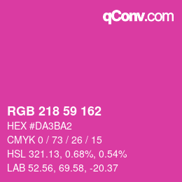 カラーコード: RGB 218 59 162 | qconv.com