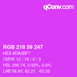カラーコード: RGB 218 59 247 | qconv.com