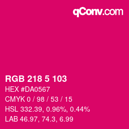 カラーコード: RGB 218 5 103 | qconv.com