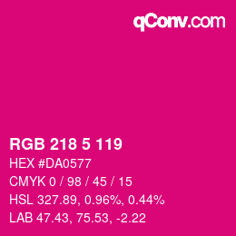 カラーコード: RGB 218 5 119 | qconv.com