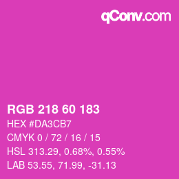 颜色代码: RGB 218 60 183 | qconv.com