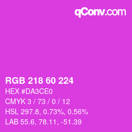 カラーコード: RGB 218 60 224 | qconv.com