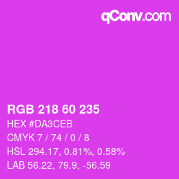 カラーコード: RGB 218 60 235 | qconv.com