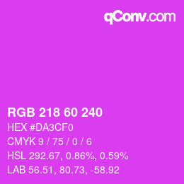 カラーコード: RGB 218 60 240 | qconv.com