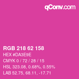 Color code: RGB 218 62 158 | qconv.com