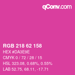 Color code: RGB 218 62 158 | qconv.com