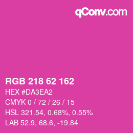 Color code: RGB 218 62 162 | qconv.com