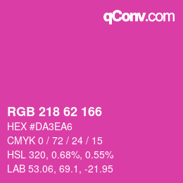 Color code: RGB 218 62 166 | qconv.com