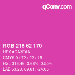 Color code: RGB 218 62 170 | qconv.com