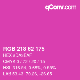 Farbcode: RGB 218 62 175 | qconv.com