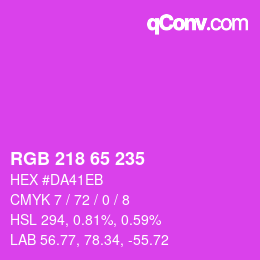 カラーコード: RGB 218 65 235 | qconv.com