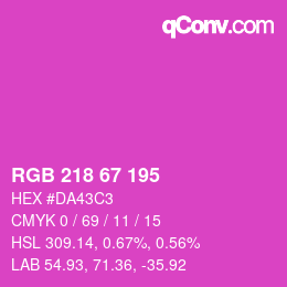 カラーコード: RGB 218 67 195 | qconv.com