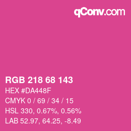 Color code: RGB 218 68 143 | qconv.com