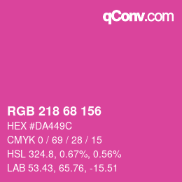 カラーコード: RGB 218 68 156 | qconv.com