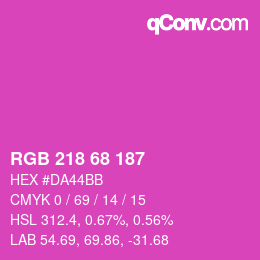 Color code: RGB 218 68 187 | qconv.com
