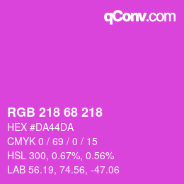 Color code: RGB 218 68 218 | qconv.com