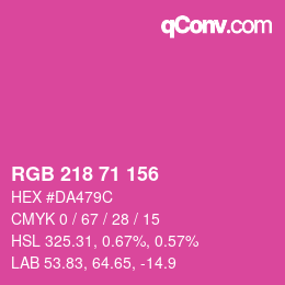 カラーコード: RGB 218 71 156 | qconv.com