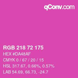 Farbcode: RGB 218 72 175 | qconv.com