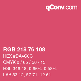 カラーコード: RGB 218 76 108 | qconv.com