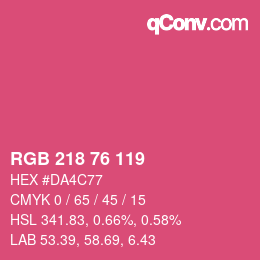 Farbcode: RGB 218 76 119 | qconv.com