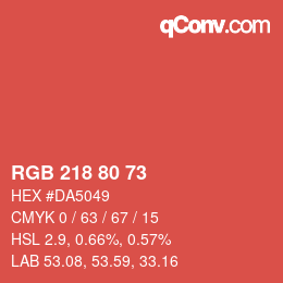 Code couleur: RGB 218 80 73 | qconv.com