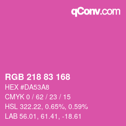 Color code: RGB 218 83 168 | qconv.com
