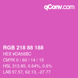 Color code: RGB 218 88 188 | qconv.com