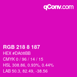 Color code: RGB 218 8 187 | qconv.com