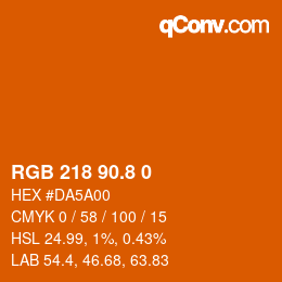 カラーコード: RGB 218 90.8 0 | qconv.com