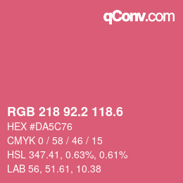 カラーコード: RGB 218 92.2 118.6 | qconv.com
