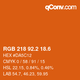 カラーコード: RGB 218 92.2 18.6 | qconv.com