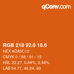 カラーコード: RGB 218 92.6 18.6 | qconv.com