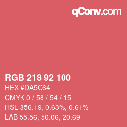 Color code: RGB 218 92 100 | qconv.com