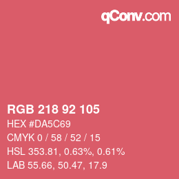 Color code: RGB 218 92 105 | qconv.com