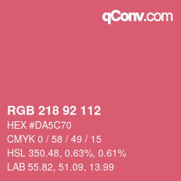 Farbcode: RGB 218 92 112 | qconv.com