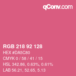 Farbcode: RGB 218 92 128 | qconv.com
