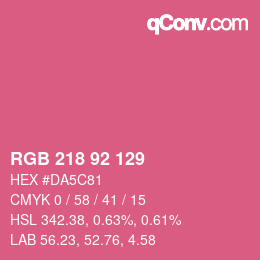 颜色代码: RGB 218 92 129 | qconv.com