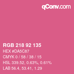 カラーコード: RGB 218 92 135 | qconv.com