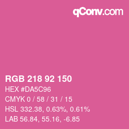 カラーコード: RGB 218 92 150 | qconv.com