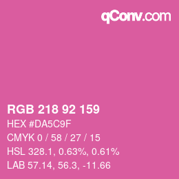 カラーコード: RGB 218 92 159 | qconv.com