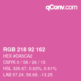 カラーコード: RGB 218 92 162 | qconv.com