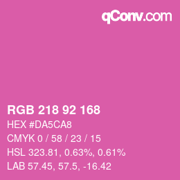 カラーコード: RGB 218 92 168 | qconv.com