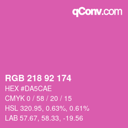 カラーコード: RGB 218 92 174 | qconv.com
