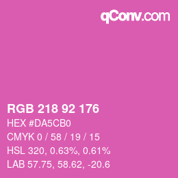 Código de color: RGB 218 92 176 | qconv.com